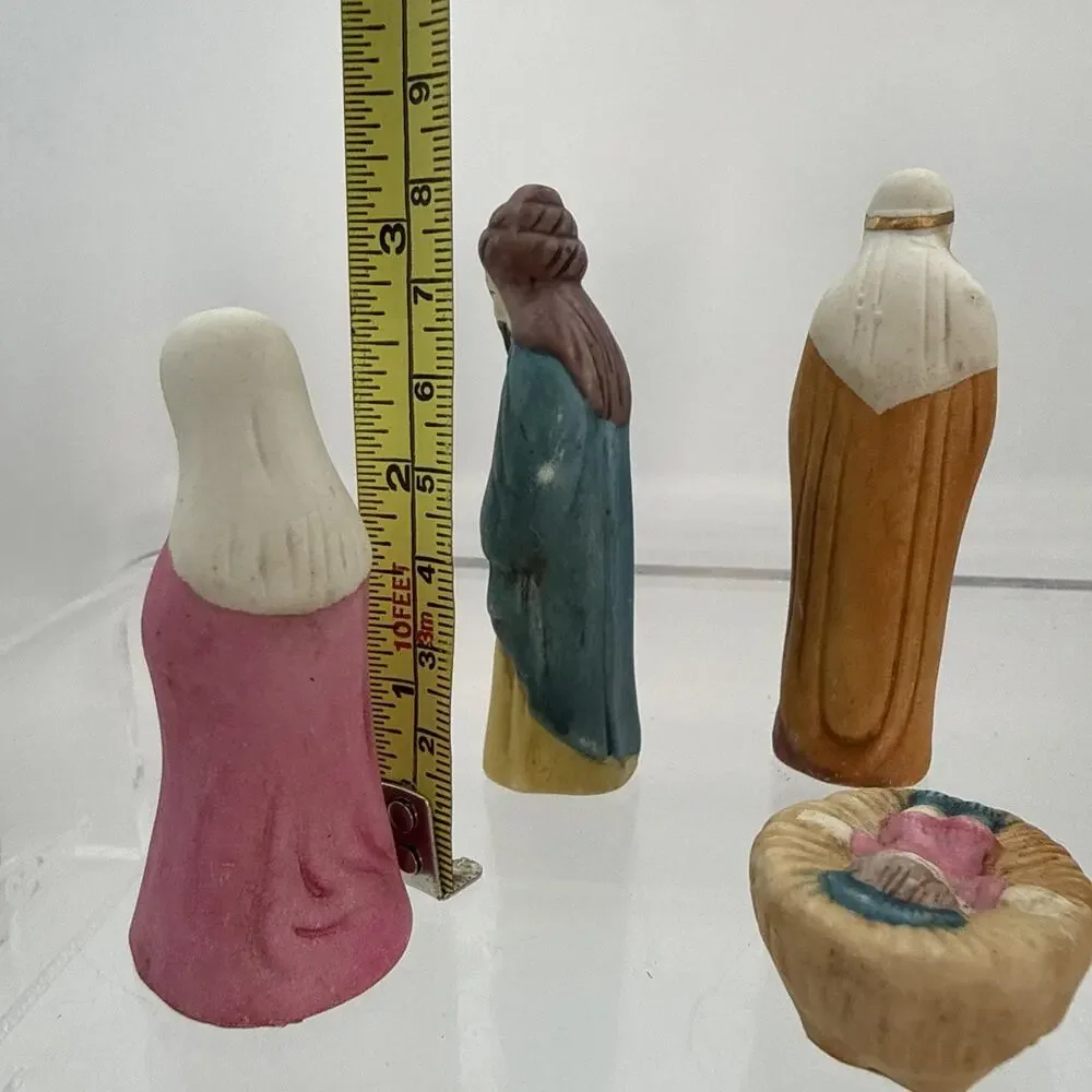 6 Pc Mini Nativity World Bazaars Holiday Collection Ceramic Tallest Piece 3.25”